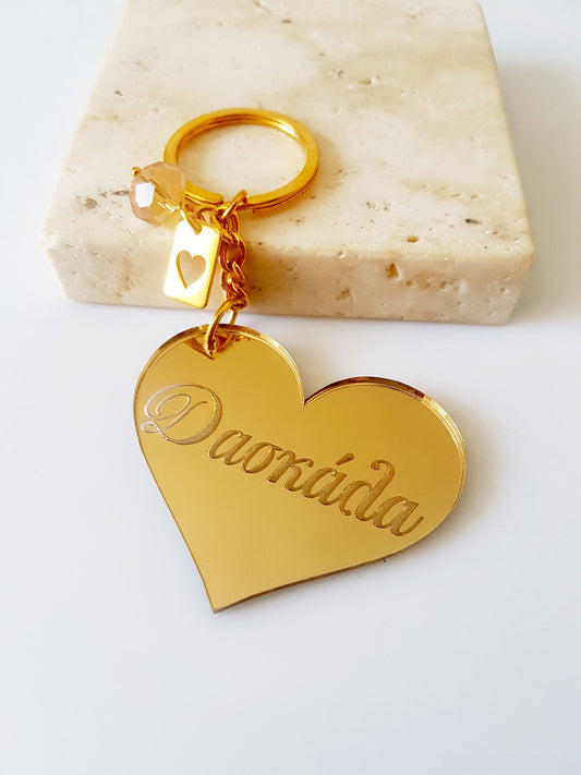 Μπρελόκ καρδιά με χάραξη δασκάλα σε  πλάτη δώρου - So Cute by Dimi