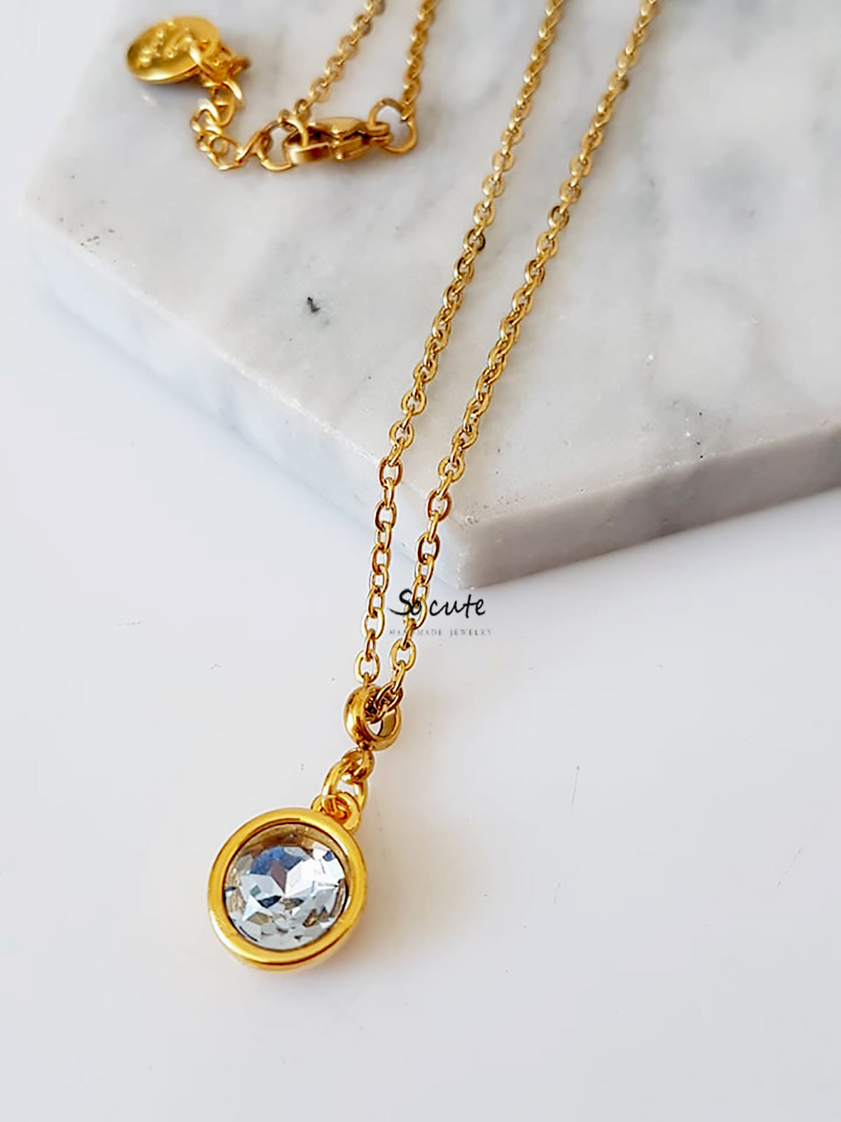 Ατσάλινο κολιέ Crystal Dot