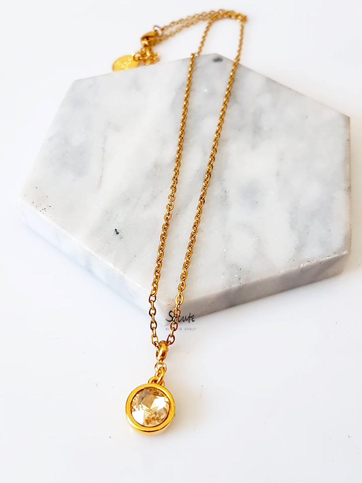 Ατσάλινο κολιέ Crystal Dot