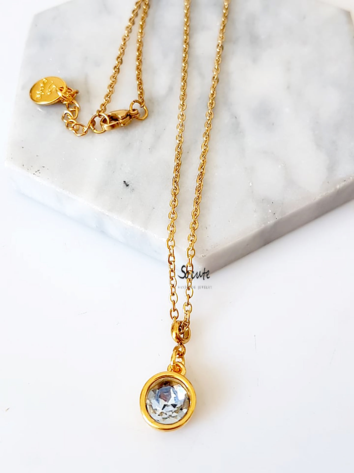 Ατσάλινο κολιέ Crystal Dot