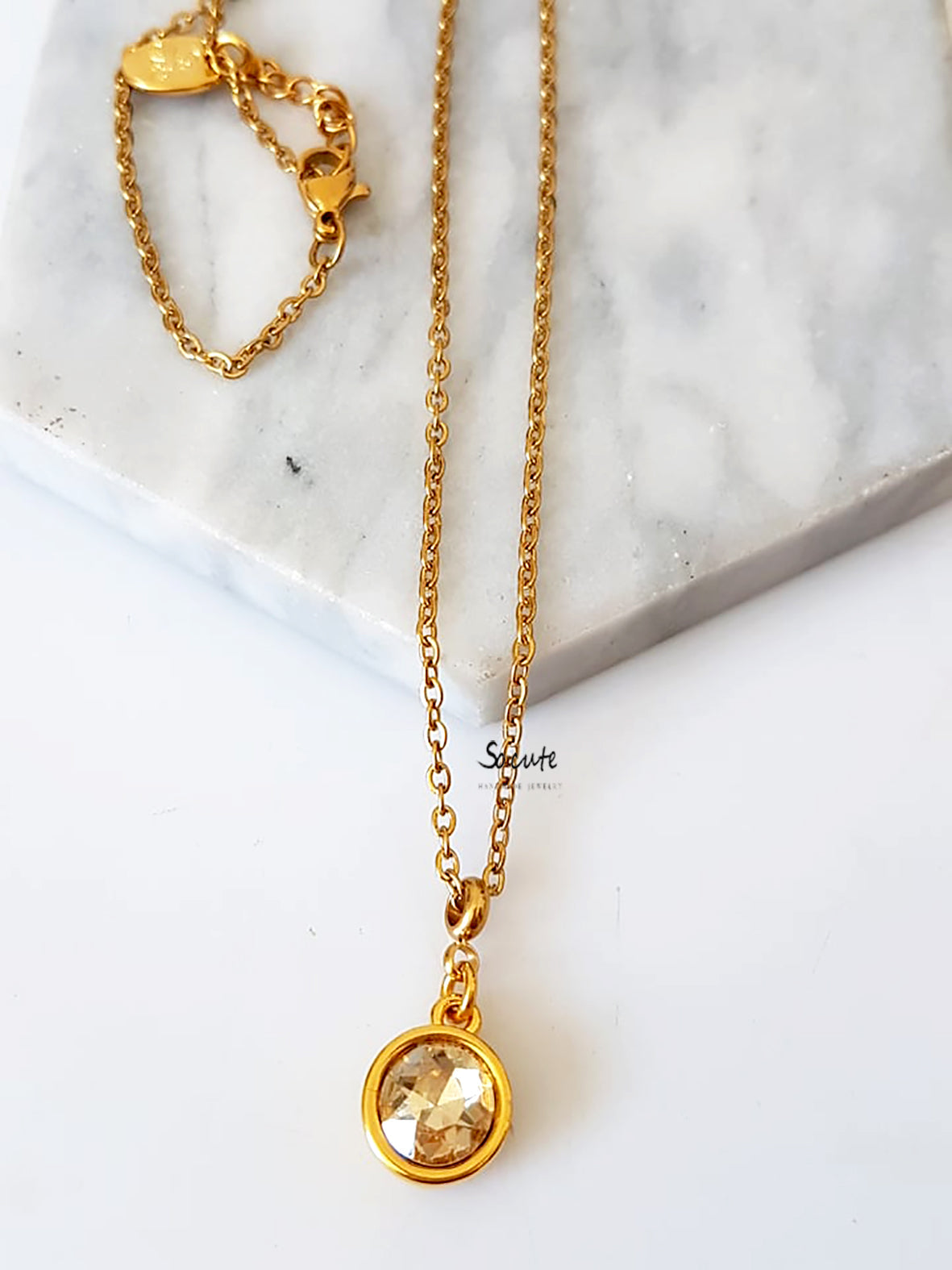 Ατσάλινο κολιέ Crystal Dot