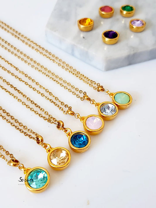 Ατσάλινο κολιέ Crystal Dot