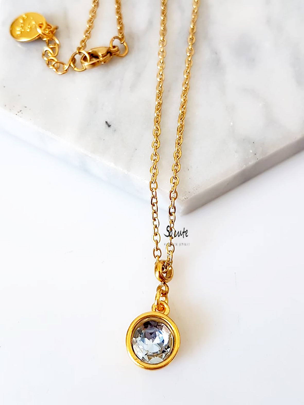 Ατσάλινο κολιέ Crystal Dot