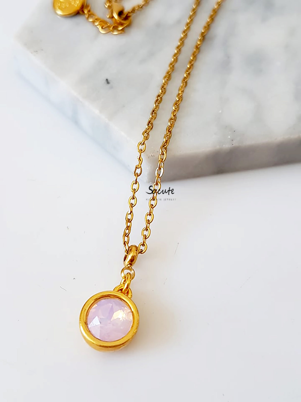 Ατσάλινο κολιέ Crystal Dot