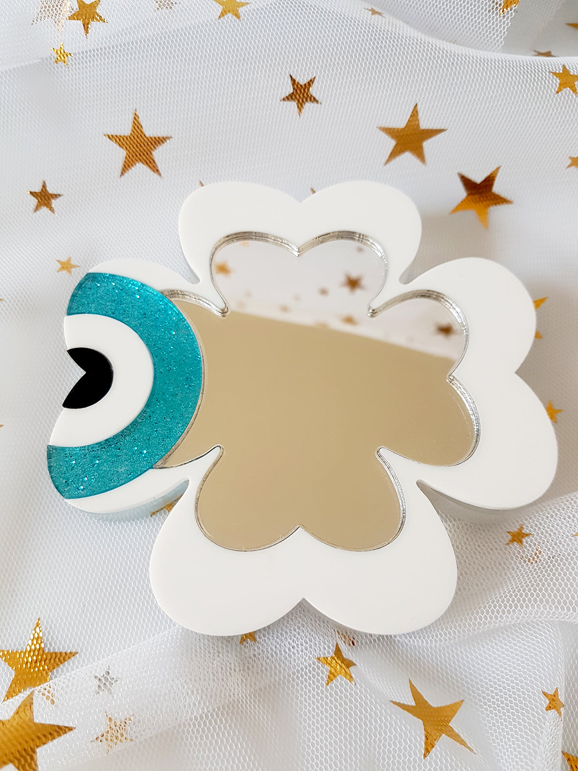 Four-leaf clover shaped table charm with evil eye - SoCuteb2b