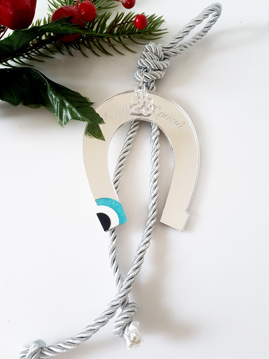 Horseshoe pendant charm with evil eye - SoCuteb2b