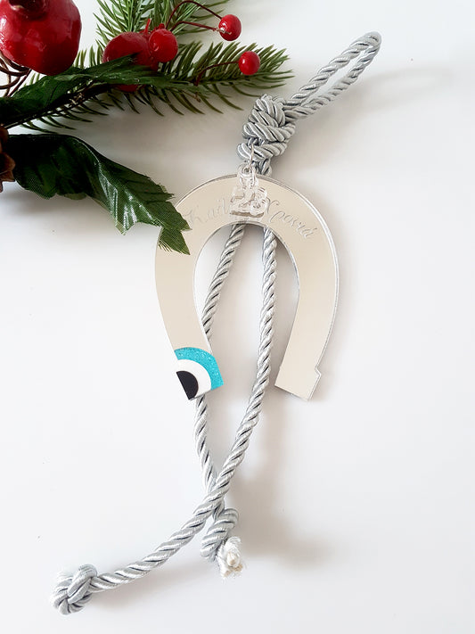 Horseshoe pendant charm with evil eye - SoCuteb2b