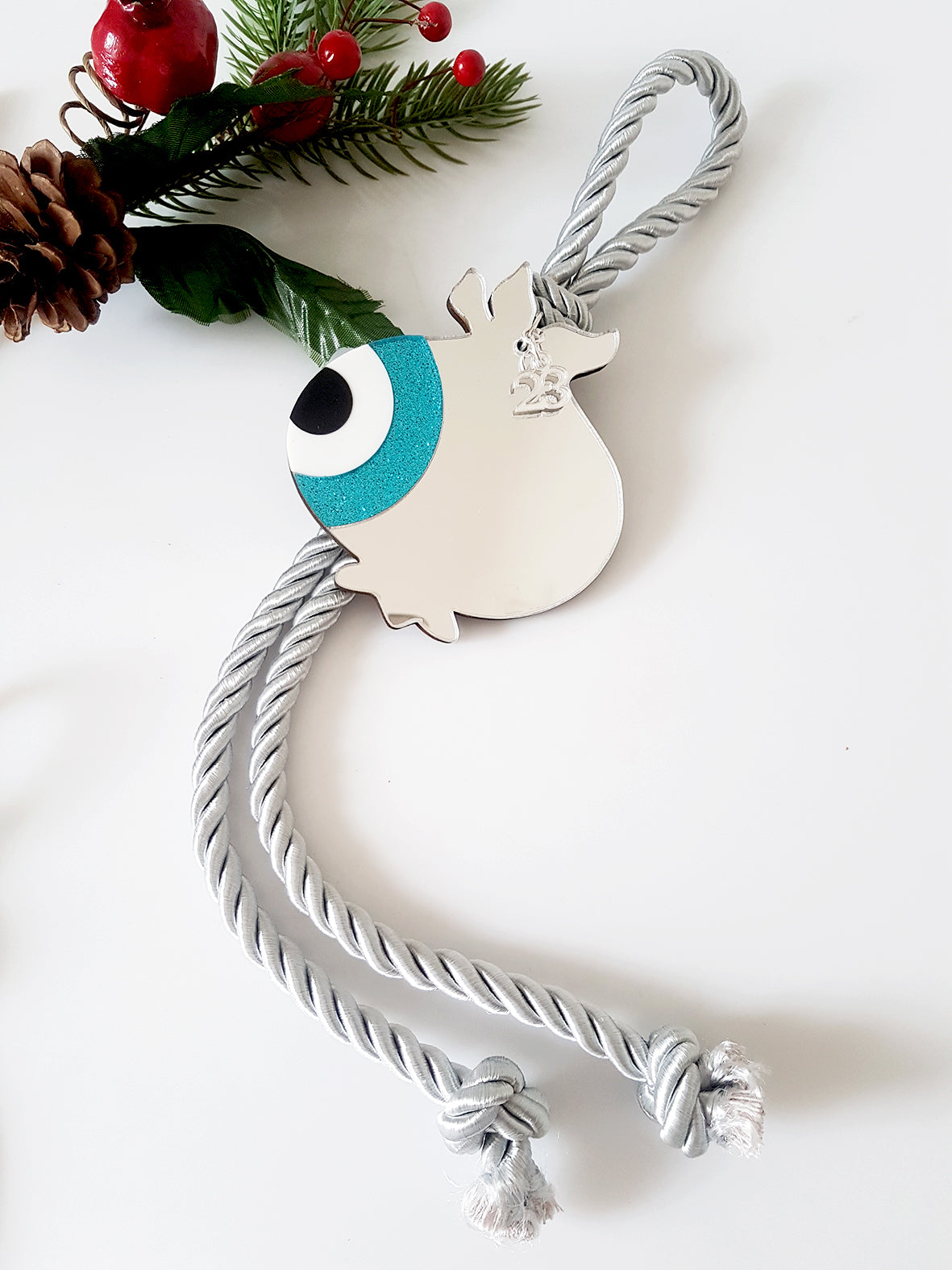 Pomegranate pendant charm with evil eye - SoCuteb2b