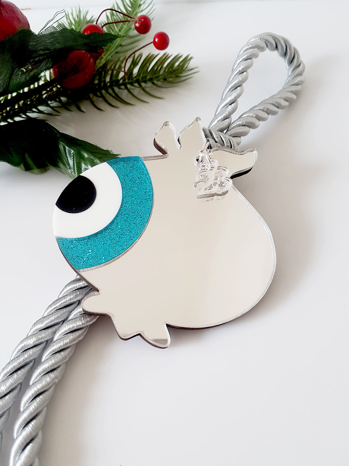 Pomegranate pendant charm with evil eye - SoCuteb2b