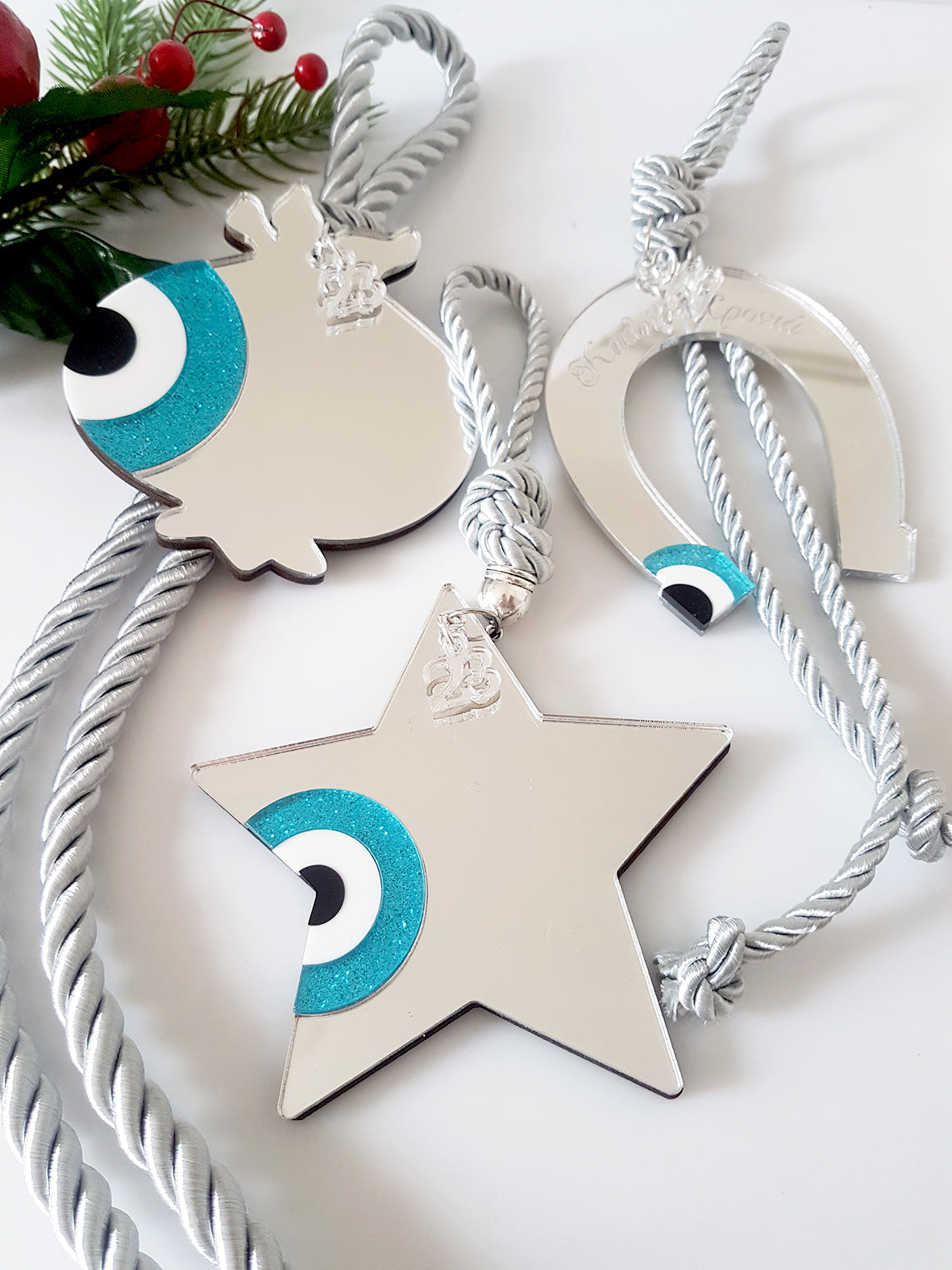 Pomegranate pendant charm with evil eye - SoCuteb2b