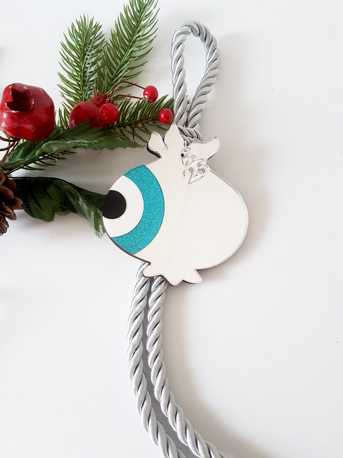 Pomegranate pendant charm with evil eye - SoCuteb2b