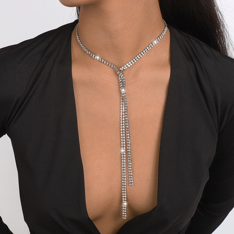 Rhinestones Womens Pendant Necklace