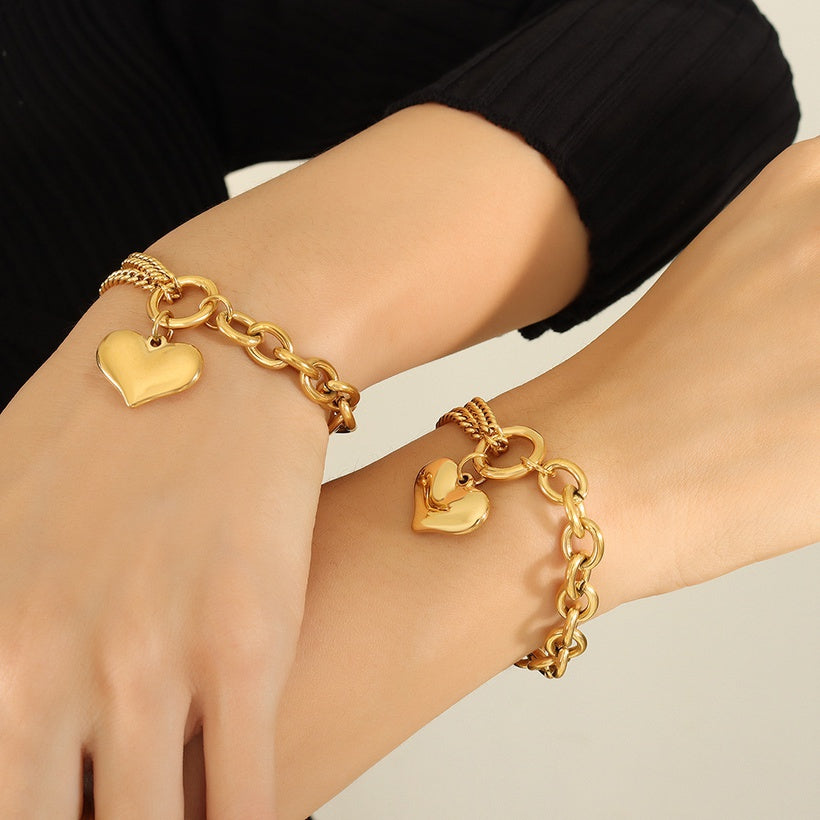 Heart Shape Titanium Steel Bracelet - SoCuteb2b
