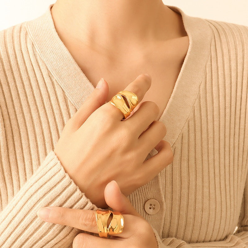 Irregular Titanium Steel Ring