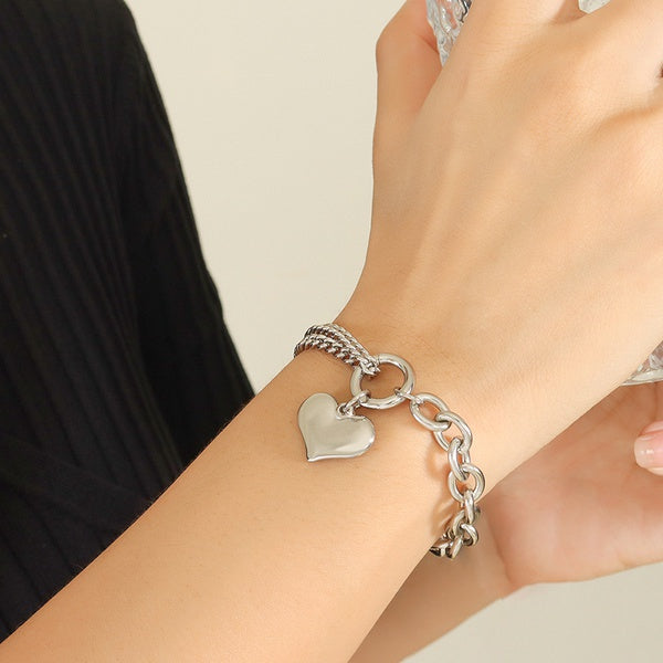 Heart Shape Titanium Steel Bracelet - SoCuteb2b