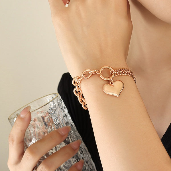 Heart Shape Titanium Steel Bracelet - SoCuteb2b