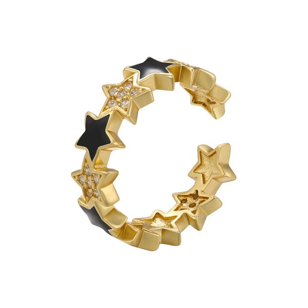 Star brass ring with zircon