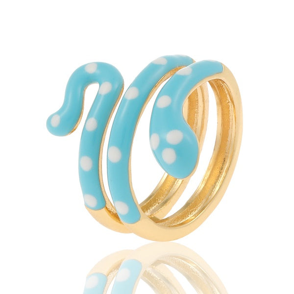 Snake enamel ring