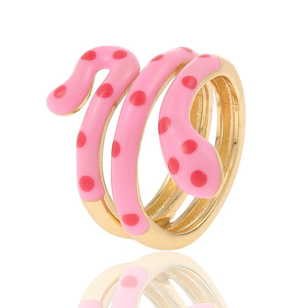 Snake enamel ring