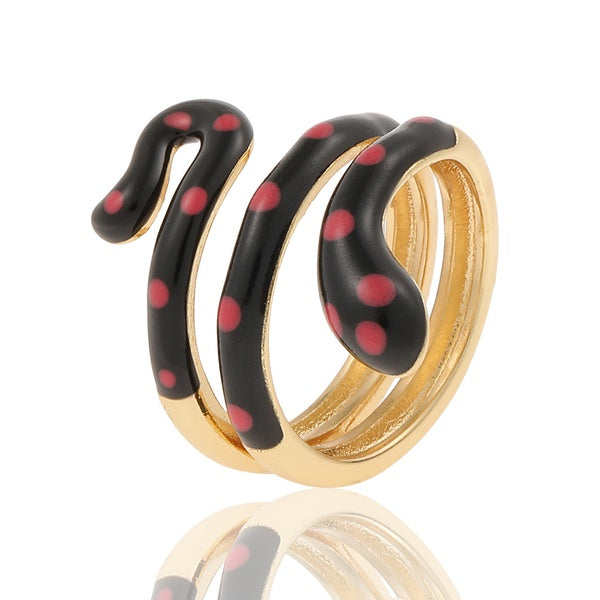 Snake enamel ring