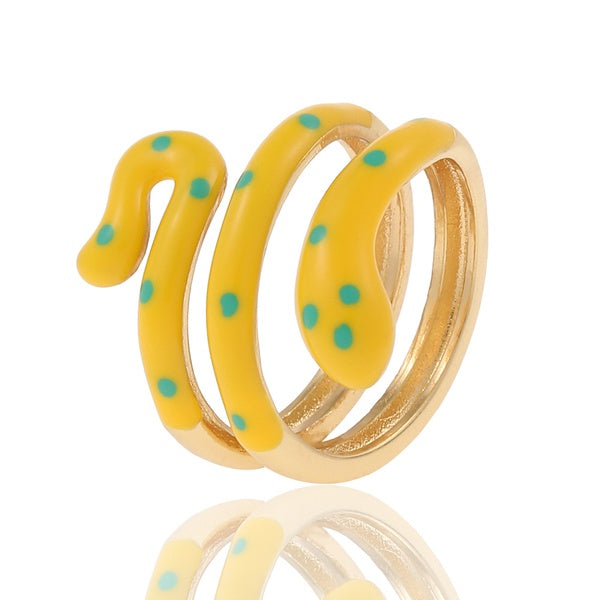 Snake enamel ring