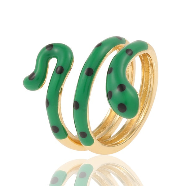 Snake enamel ring