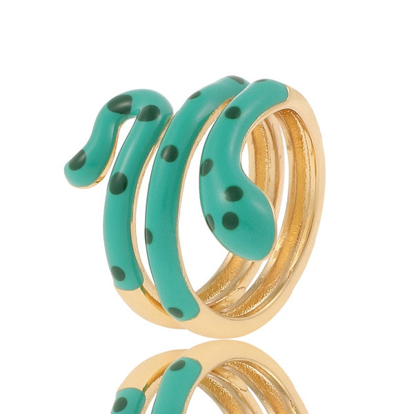 Snake enamel ring