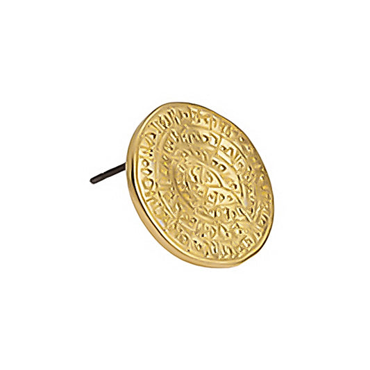 Phaistos disc earring with titanium stud, pack of 3 pairs