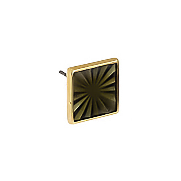 Square earring with pattern and titanium stud, pack of 2 pairs