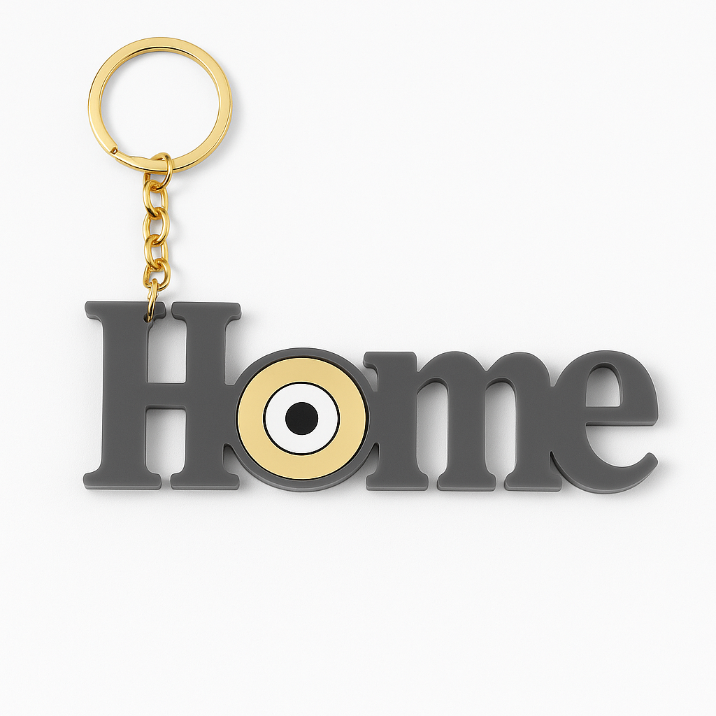 Plexiglass μπρελόκ HOME με μάτι – So Cute by Dimi Wholesale