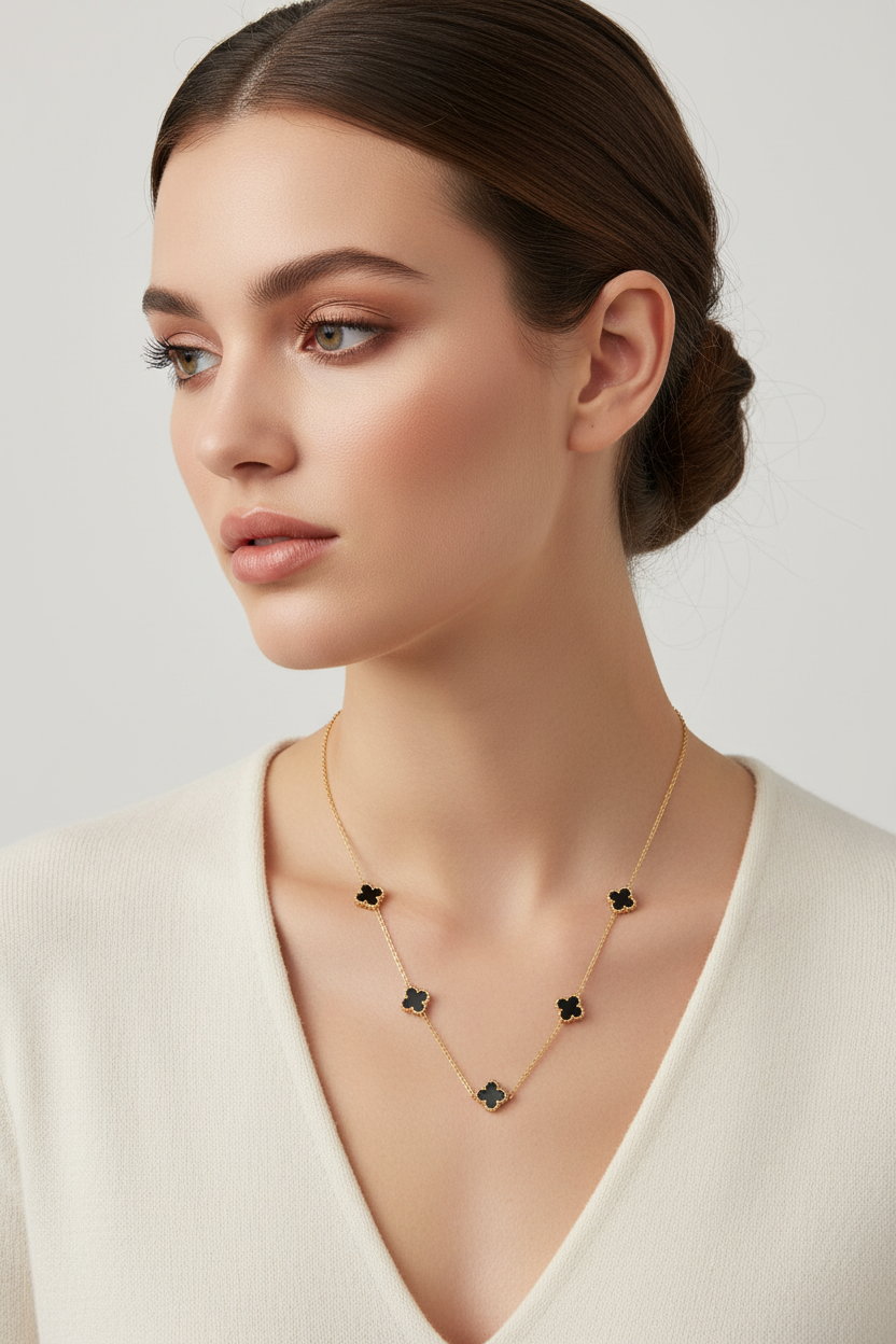 ⚡🚚 Κολιέ Τετράφυλλο Τριφύλλι από Ανοξείδωτο Ατσάλι