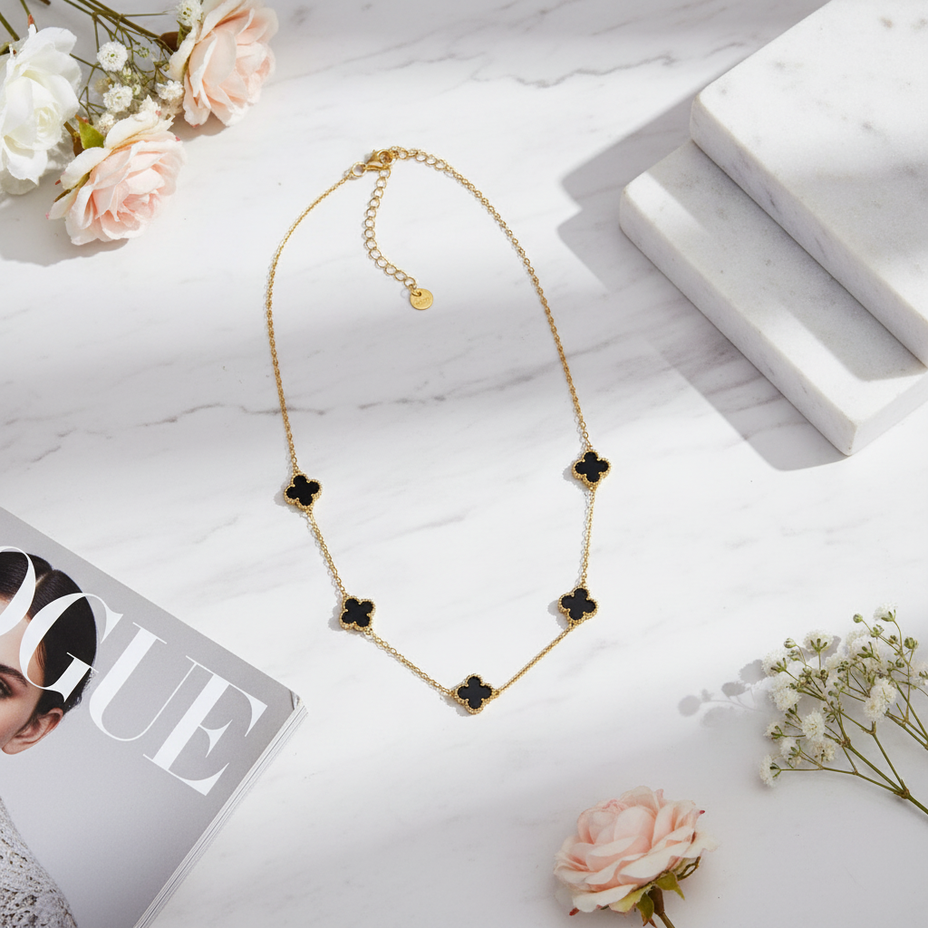 ⚡🚚 Κολιέ Τετράφυλλο Τριφύλλι από Ανοξείδωτο Ατσάλι