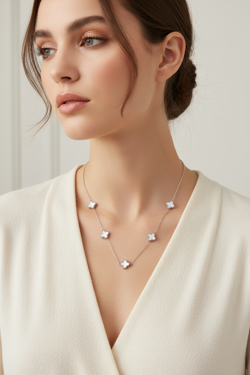 ⚡🚚 Κολιέ Τετράφυλλο Τριφύλλι από Ανοξείδωτο Ατσάλι