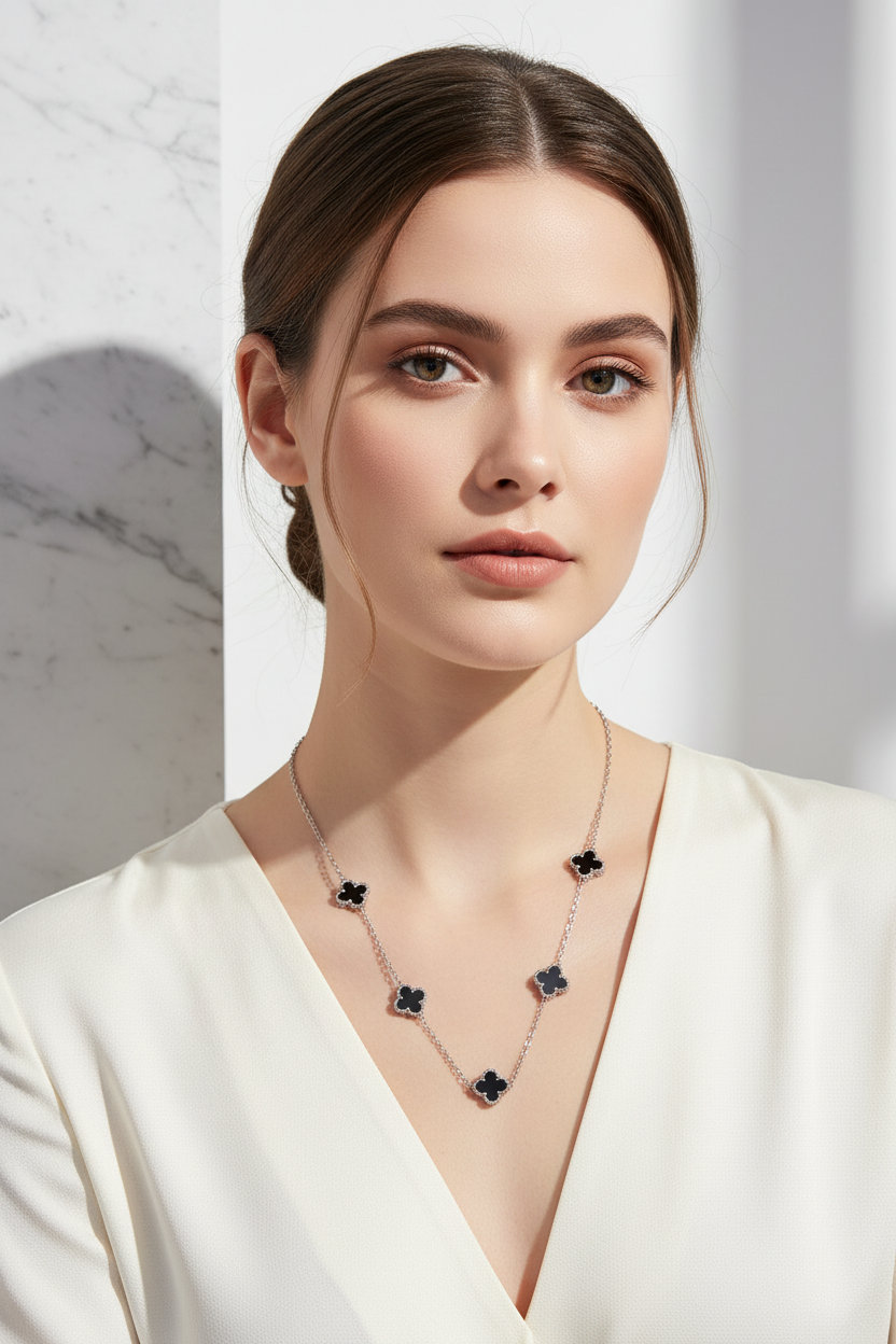 ⚡🚚 Κολιέ Τετράφυλλο Τριφύλλι από Ανοξείδωτο Ατσάλι