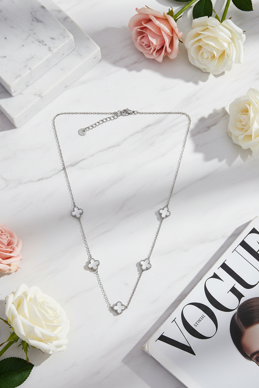 ⚡🚚 Κολιέ Τετράφυλλο Τριφύλλι από Ανοξείδωτο Ατσάλι