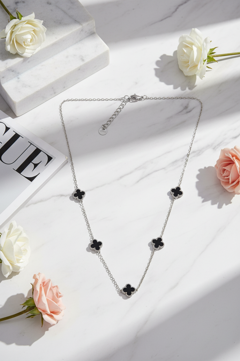 ⚡🚚 Κολιέ Τετράφυλλο Τριφύλλι από Ανοξείδωτο Ατσάλι