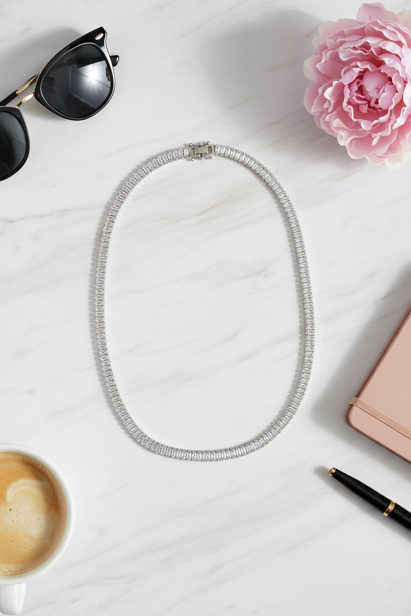 Ατσάλινο κολιέ με ζιργκόν Evening Line χονδρική So Cute by Dimi