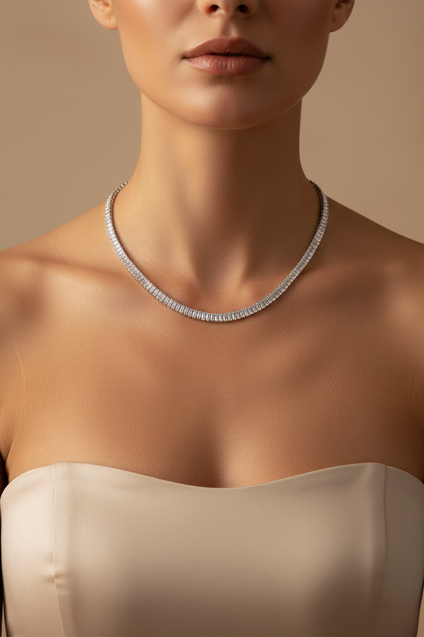 Ατσάλινο κολιέ με ζιργκόν Evening Line χονδρική So Cute by Dimi