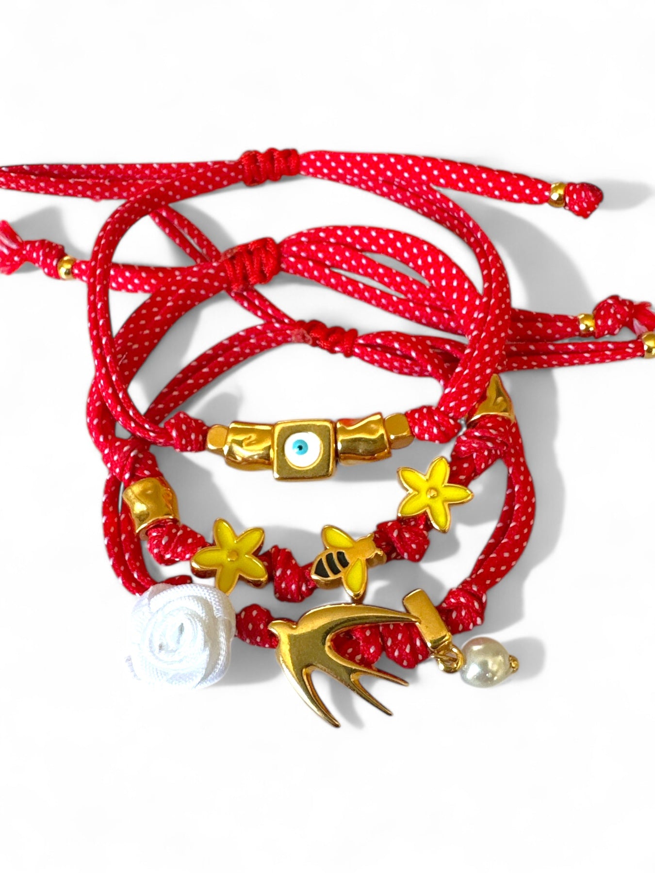 Χειροποίητο βραχιόλι Μάρτης με μέλισσα και λουλούδια So Cute by Dimi – κωδ. 1-501-2862