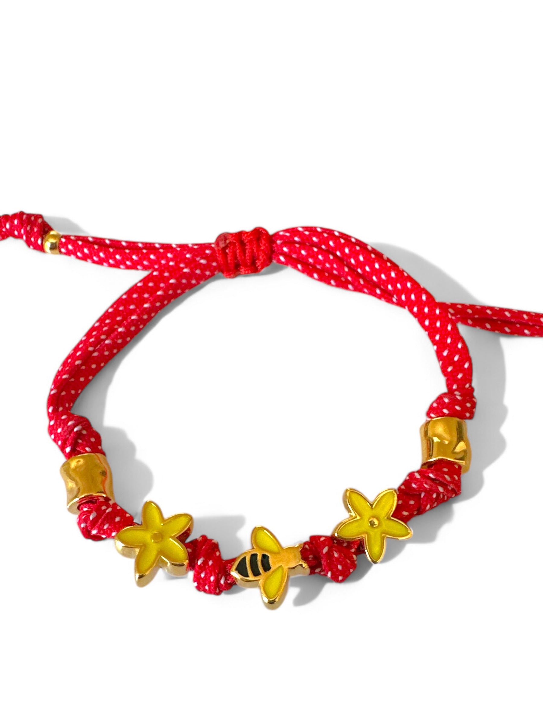 Χειροποίητο βραχιόλι Μάρτης με μέλισσα και λουλούδια So Cute by Dimi – κωδ. 1-501-2862