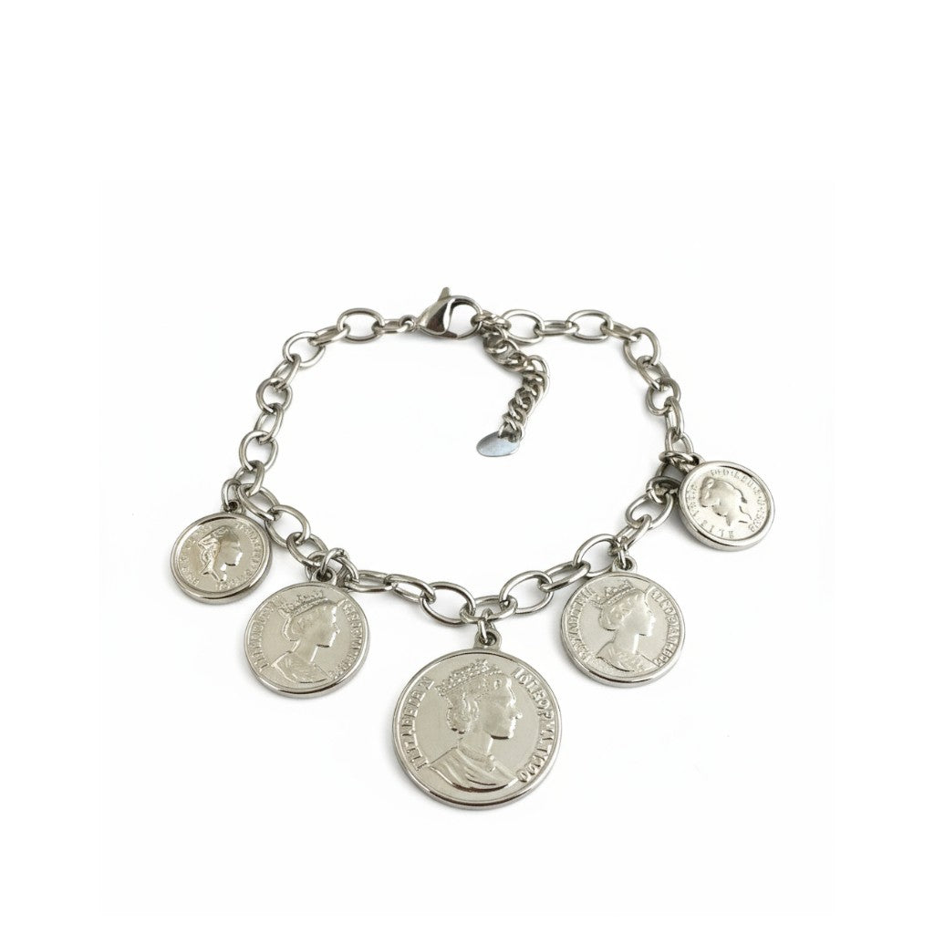 Βραχιόλι “Royal Coins” – Ατσάλινο με νομίσματα σε χρυσό ή ασημί | So Cute by Dimi Wholesale