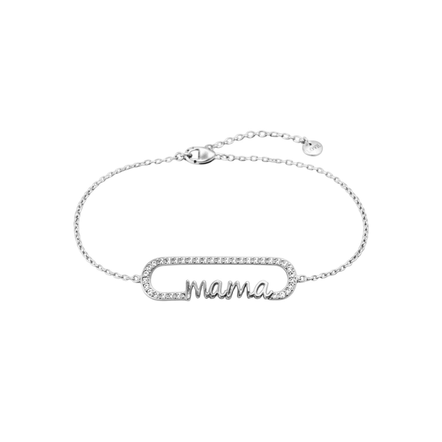 Ατσάλινο βραχιόλι μαμά με ζιργκόν Mama Love Bracelet So Cute by Dimi