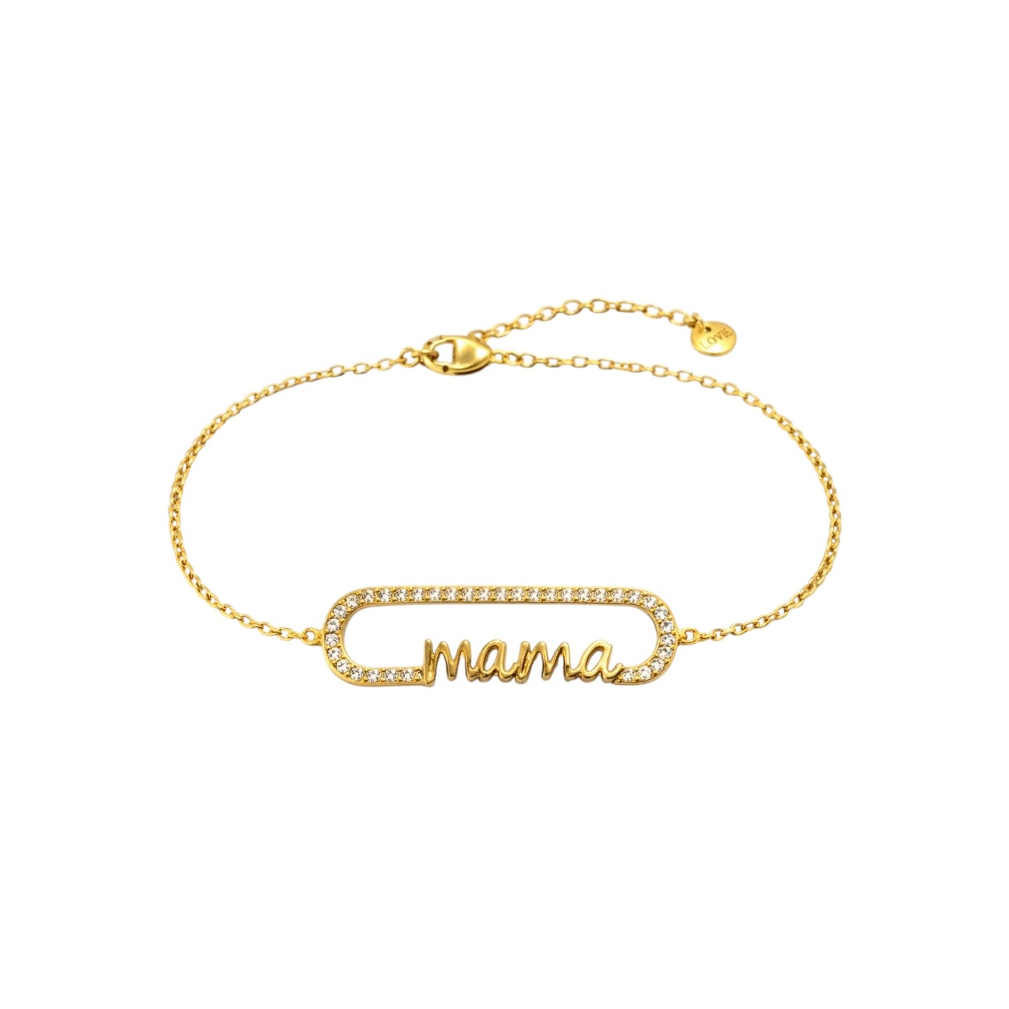 Ατσάλινο βραχιόλι μαμά με ζιργκόν Mama Love Bracelet So Cute by Dimi