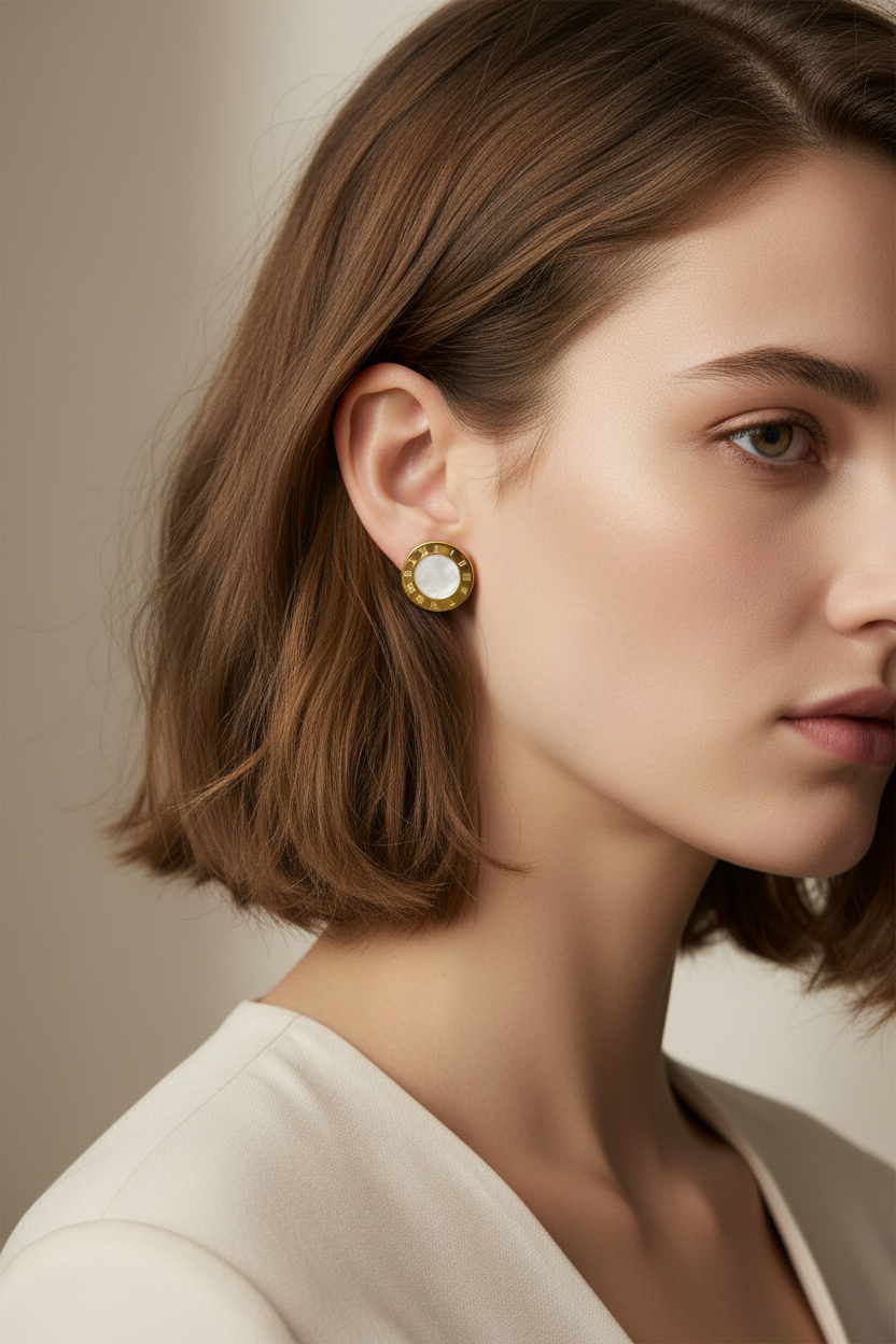 Numeral Pearl Stud Earrings stainless steel σκουλαρίκια με φίλντισι και λατινικούς αριθμούς – So Cute by Dimi