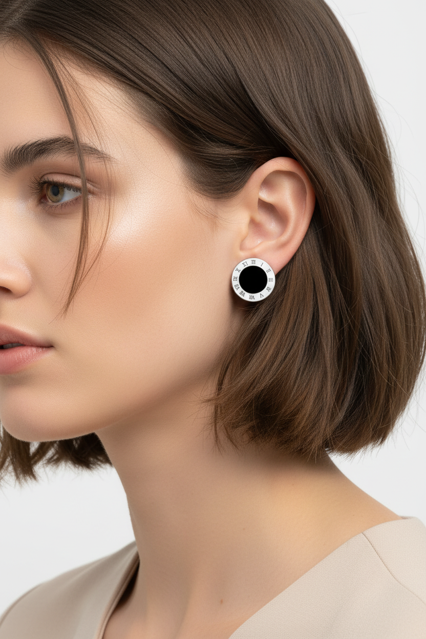 Numeral Pearl Stud Earrings stainless steel σκουλαρίκια με φίλντισι και λατινικούς αριθμούς – So Cute by Dimi