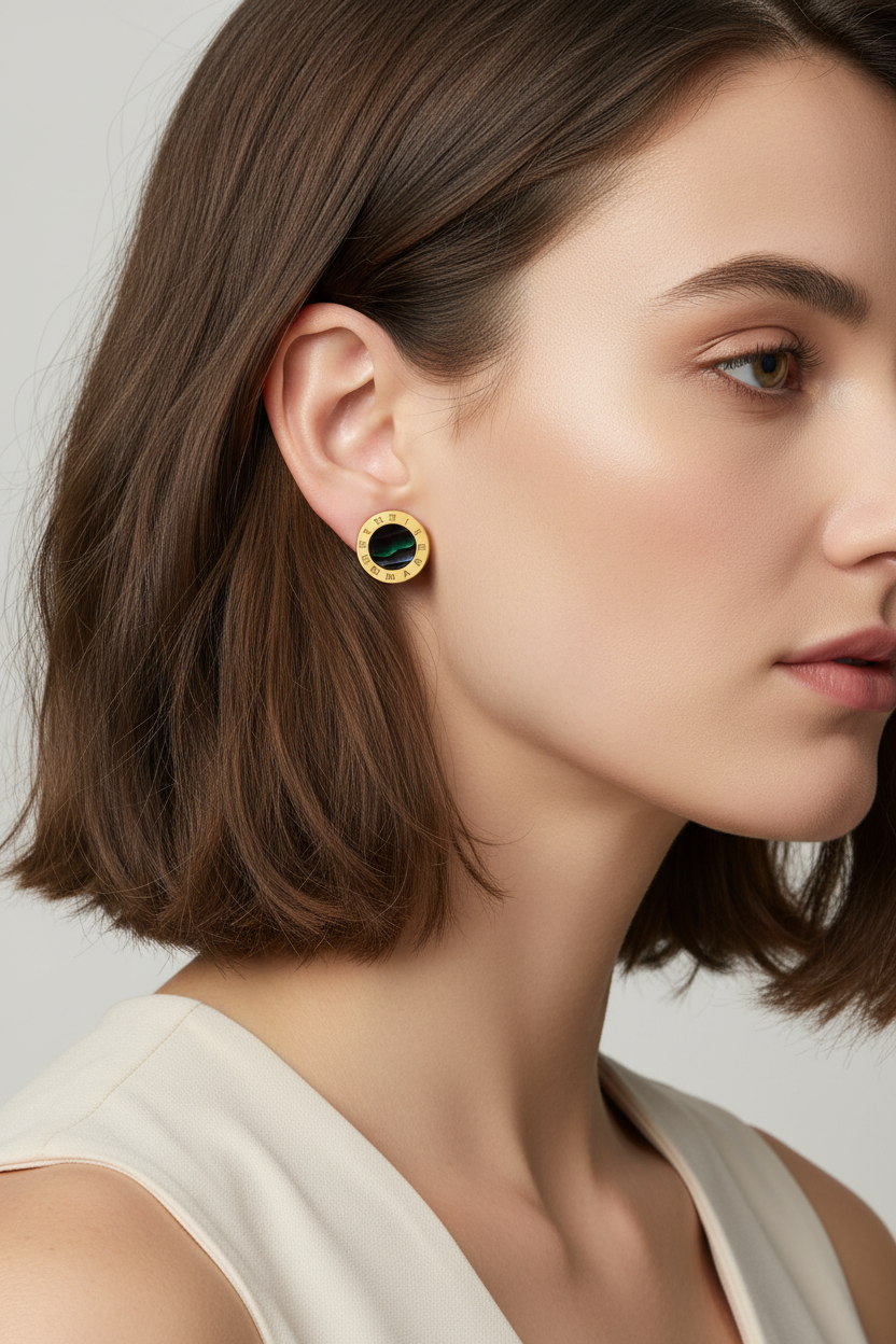 Numeral Pearl Stud Earrings stainless steel σκουλαρίκια με φίλντισι και λατινικούς αριθμούς – So Cute by Dimi