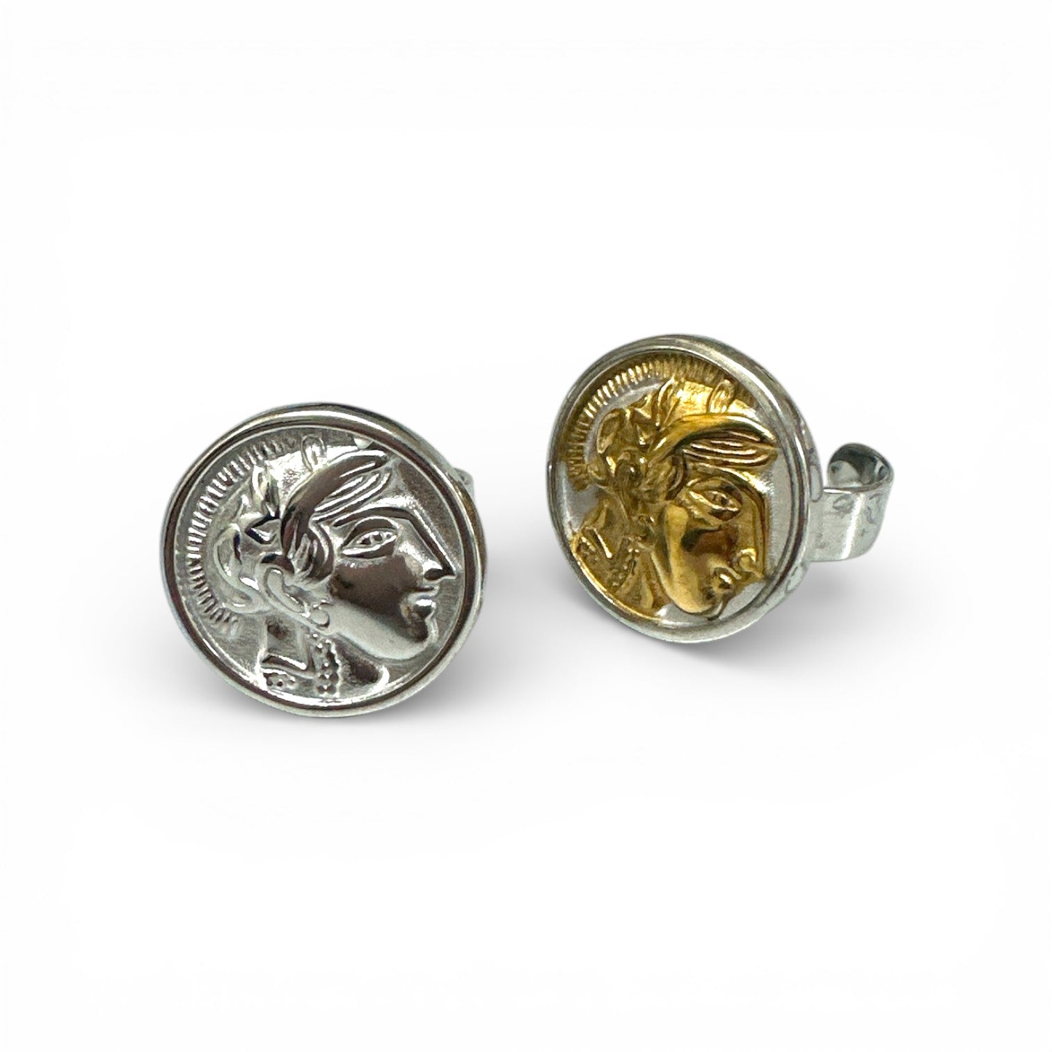 Athena Coin Ring ατσάλινο δαχτυλίδι με ανάγλυφο σχέδιο Αθηνάς κωδικός 1-503-0921 So Cute by Dimi
