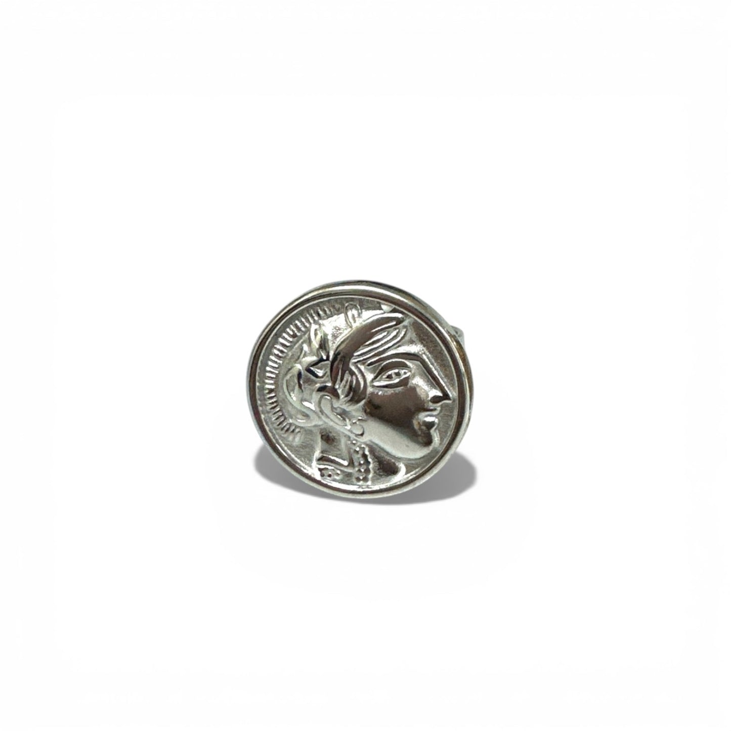 Athena Coin Ring ατσάλινο δαχτυλίδι με ανάγλυφο σχέδιο Αθηνάς κωδικός 1-503-0921 So Cute by Dimi
