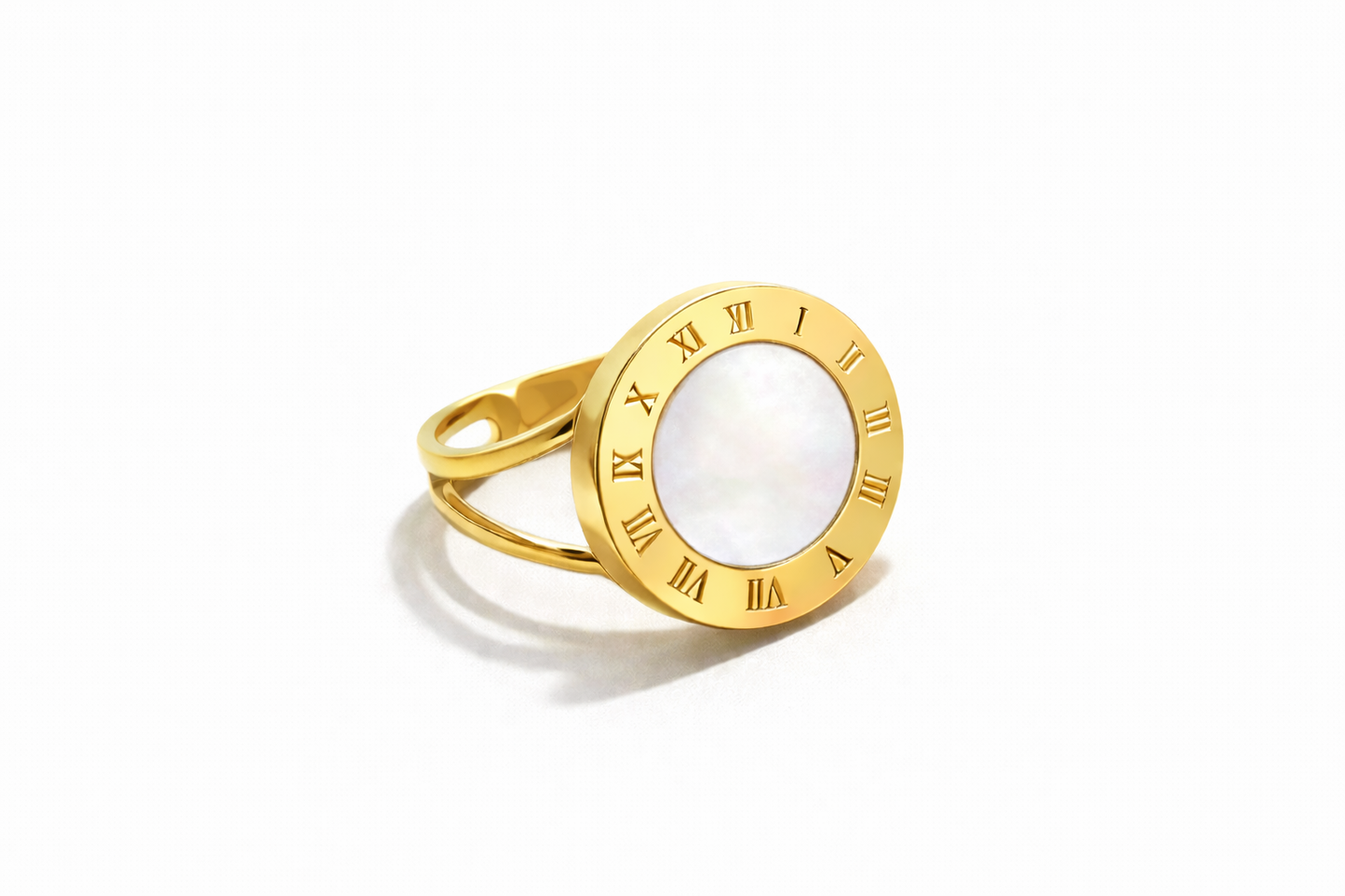 Numeral Pearl Ring stainless steel δαχτυλίδι με φίλντισι και λατινικούς αριθμούς – So Cute by Dimi