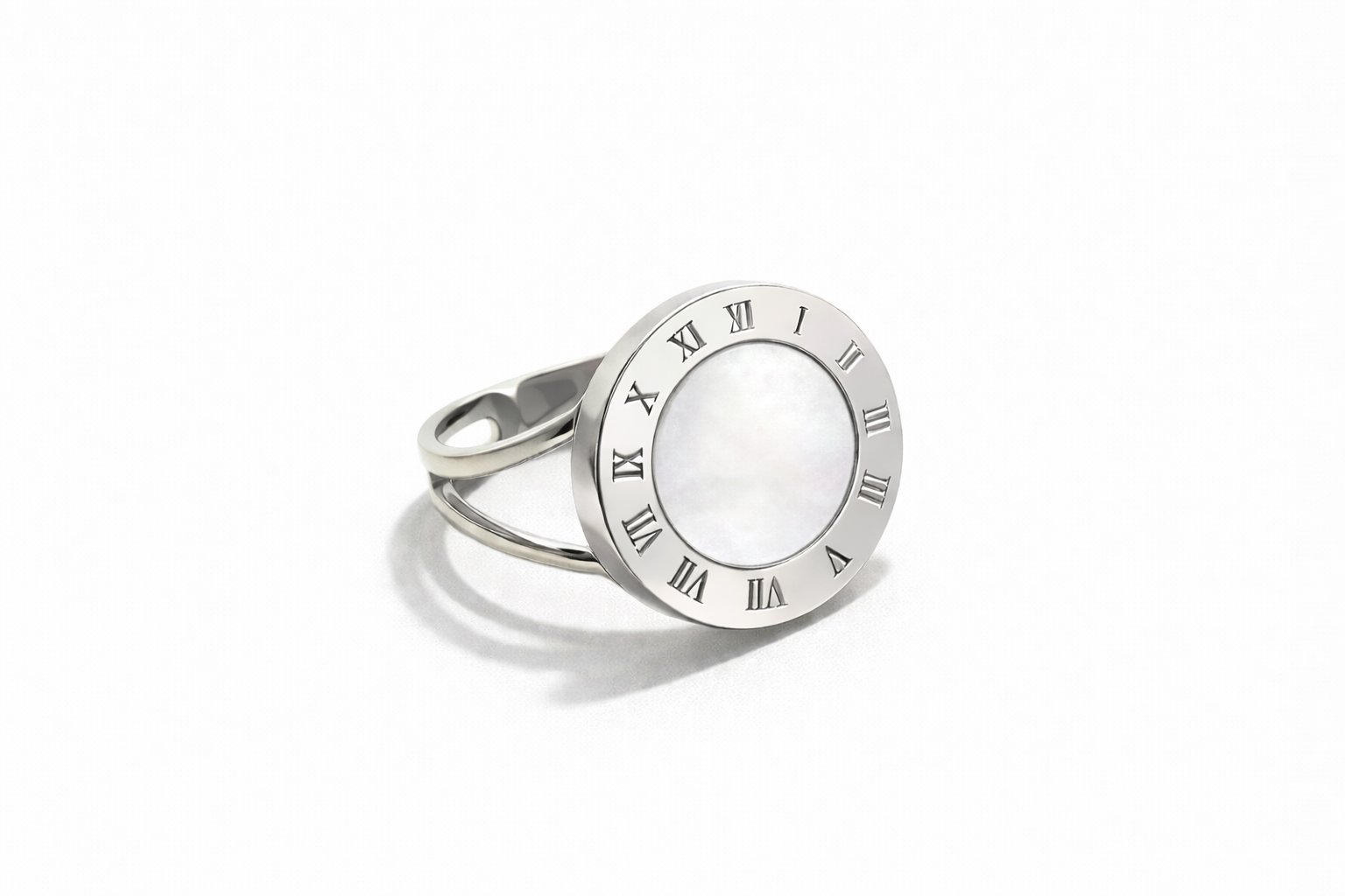 Numeral Pearl Ring stainless steel δαχτυλίδι με φίλντισι και λατινικούς αριθμούς – So Cute by Dimi